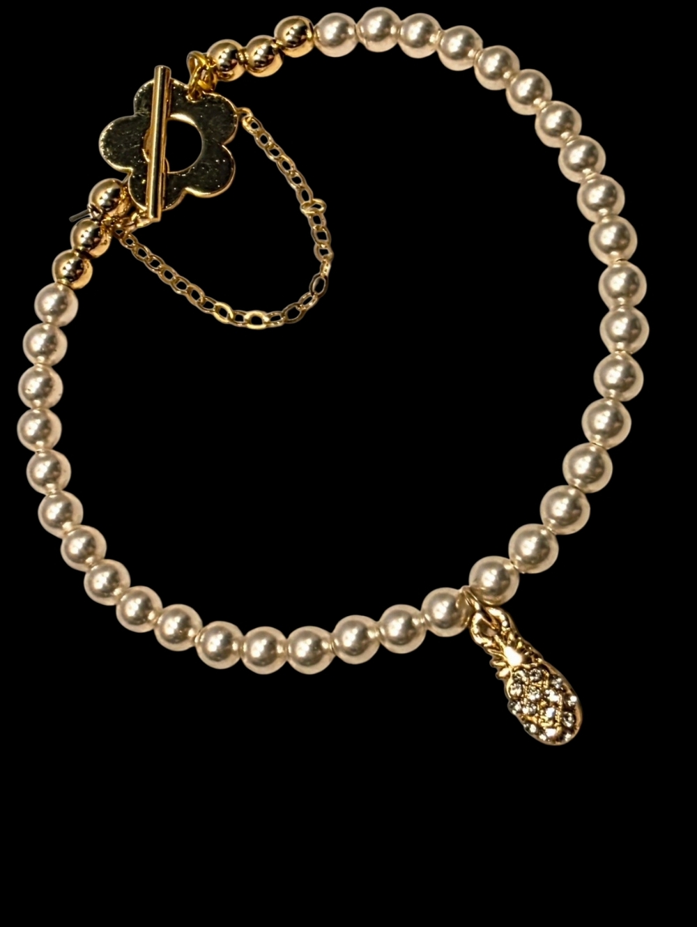 Opalescent Pearl Beaded Bracelet with Pineapple Charm by Fucci Minnulli - Picture 2 of 5